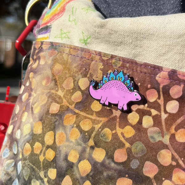 Deer-in-Headlights Pink Stego Pin